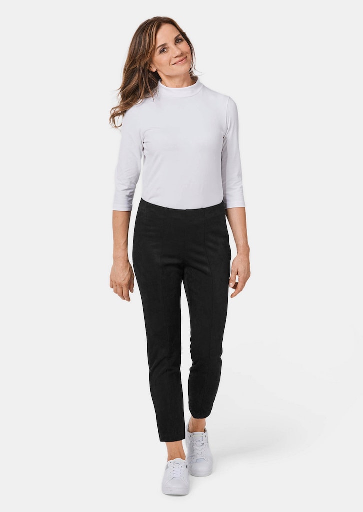 Moderne Leggings in trendigem Velourslederimitat