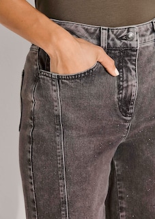 Wide-Leg-Jeans mit Glitzerprint thumbnail 5