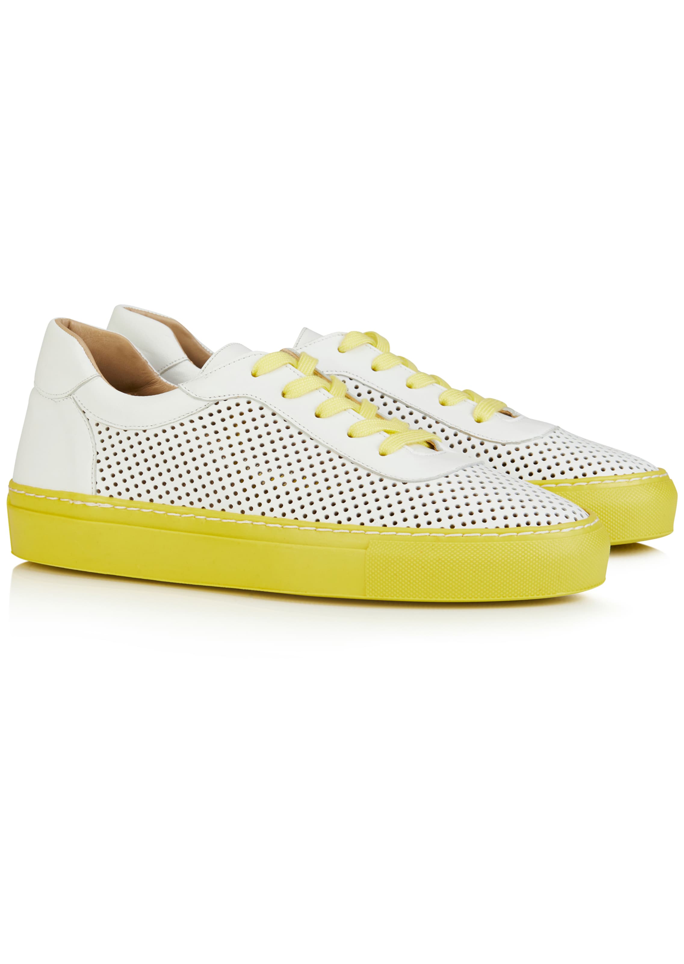 Leder-Sneaker mit Lochmuster