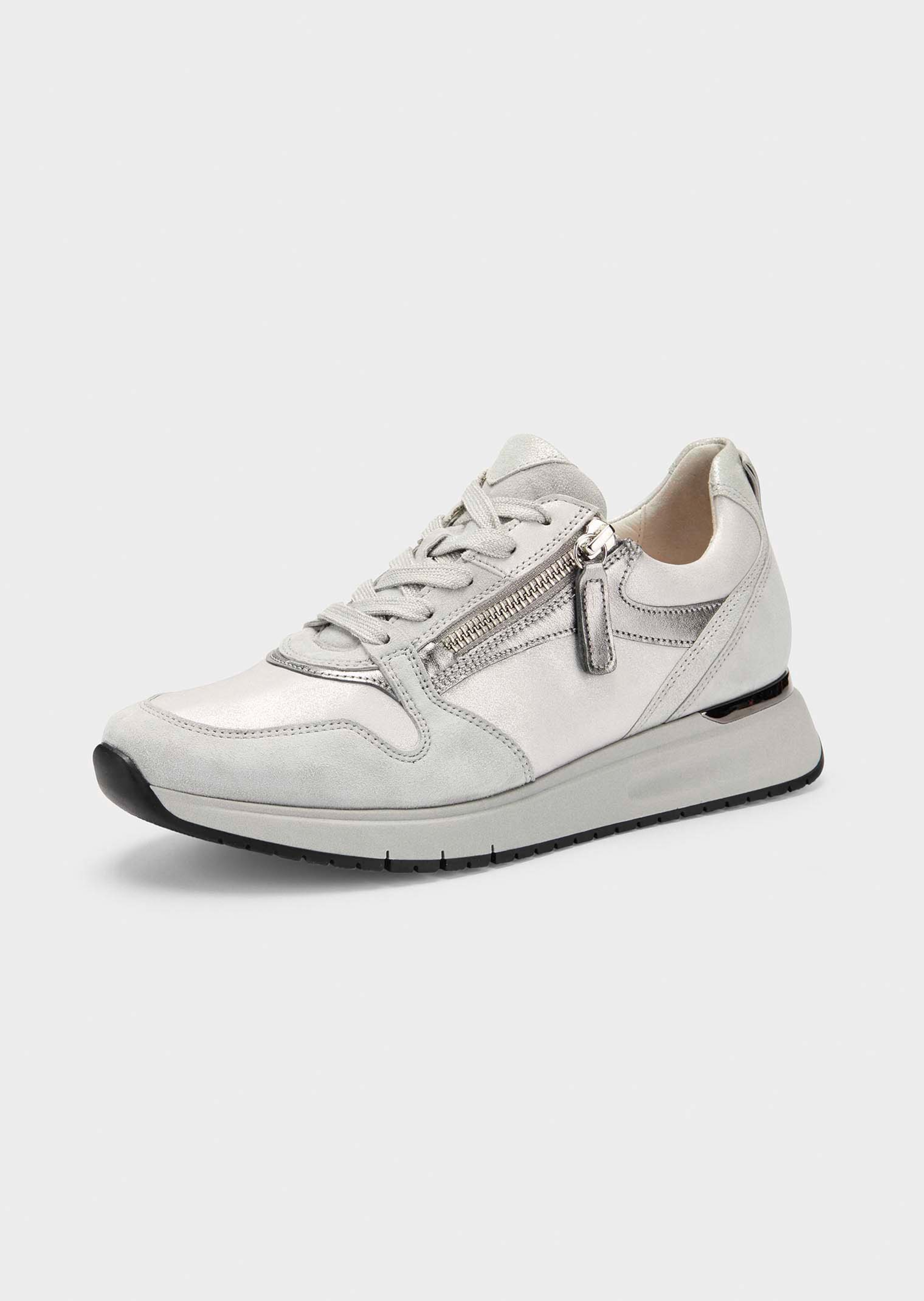 Leder-Sneaker mit Metallakzent