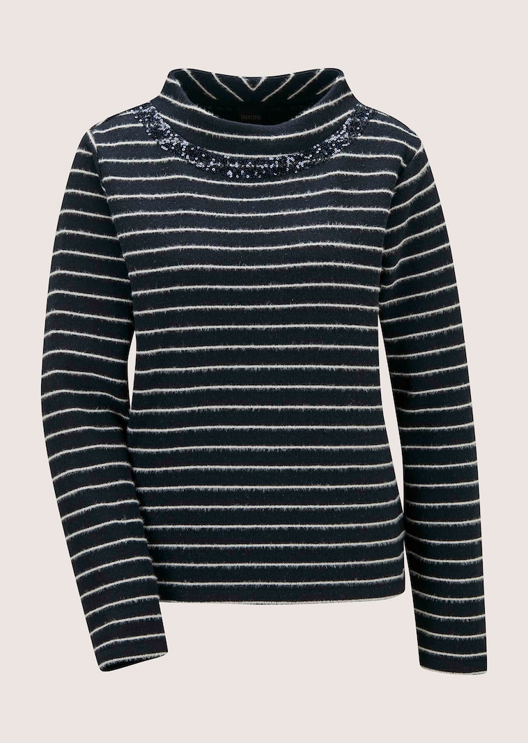 Sweatshirt mit Streifen und Pailletten
