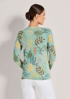 Kaschmir-Pullover mit Floral-Druck thumbnail 3