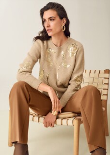 Rundhals-Pullover mit glitzernden Pailletten thumbnail 7
