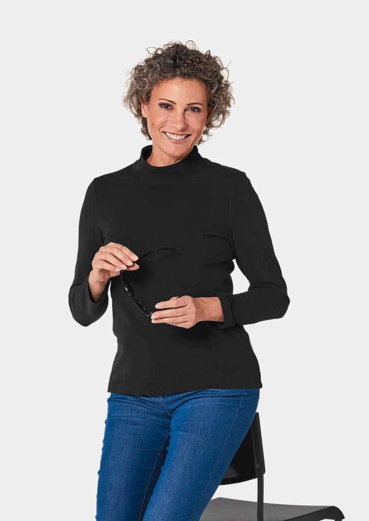 Stehkragenshirt mit Langarm