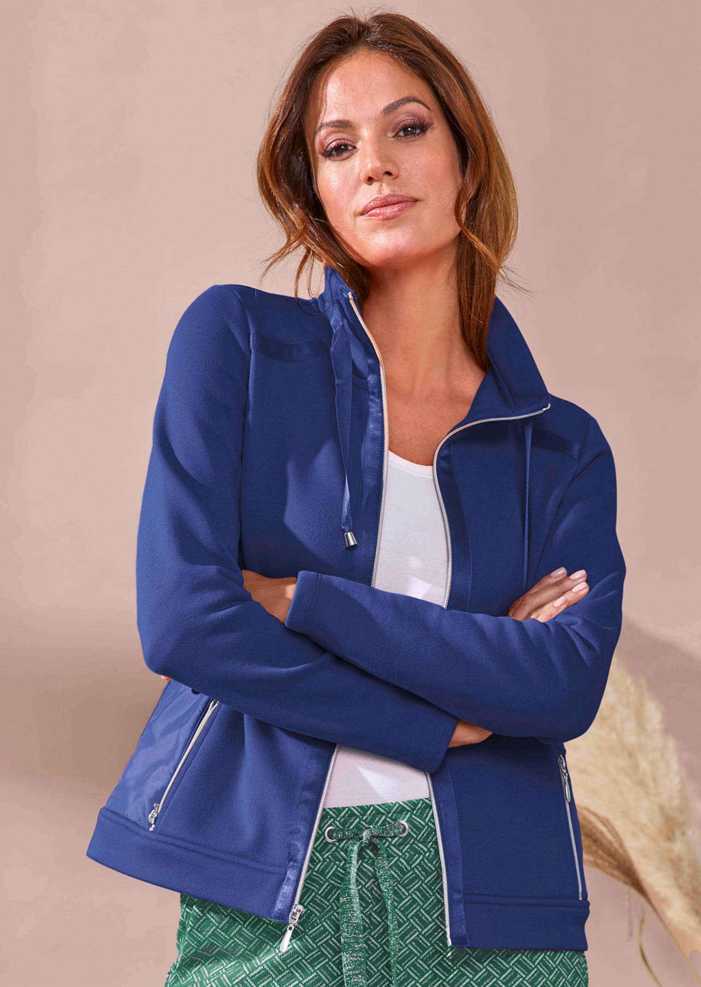 Veste sweat avec liens en satin