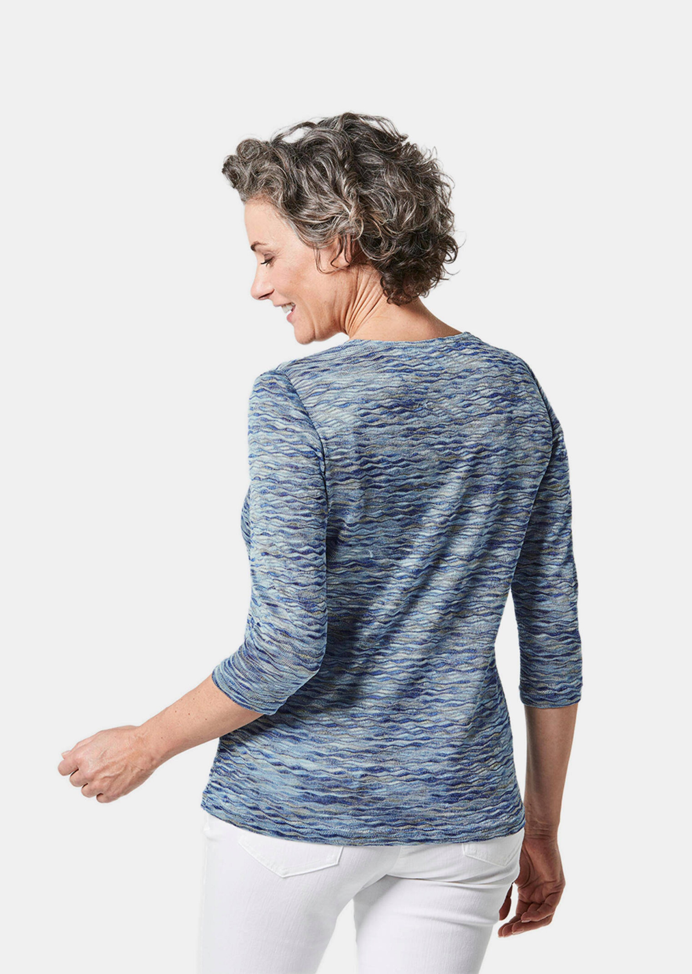 T-shirt multicolore - bleu / à motifs - Gr. 50 de Goldner Fashion