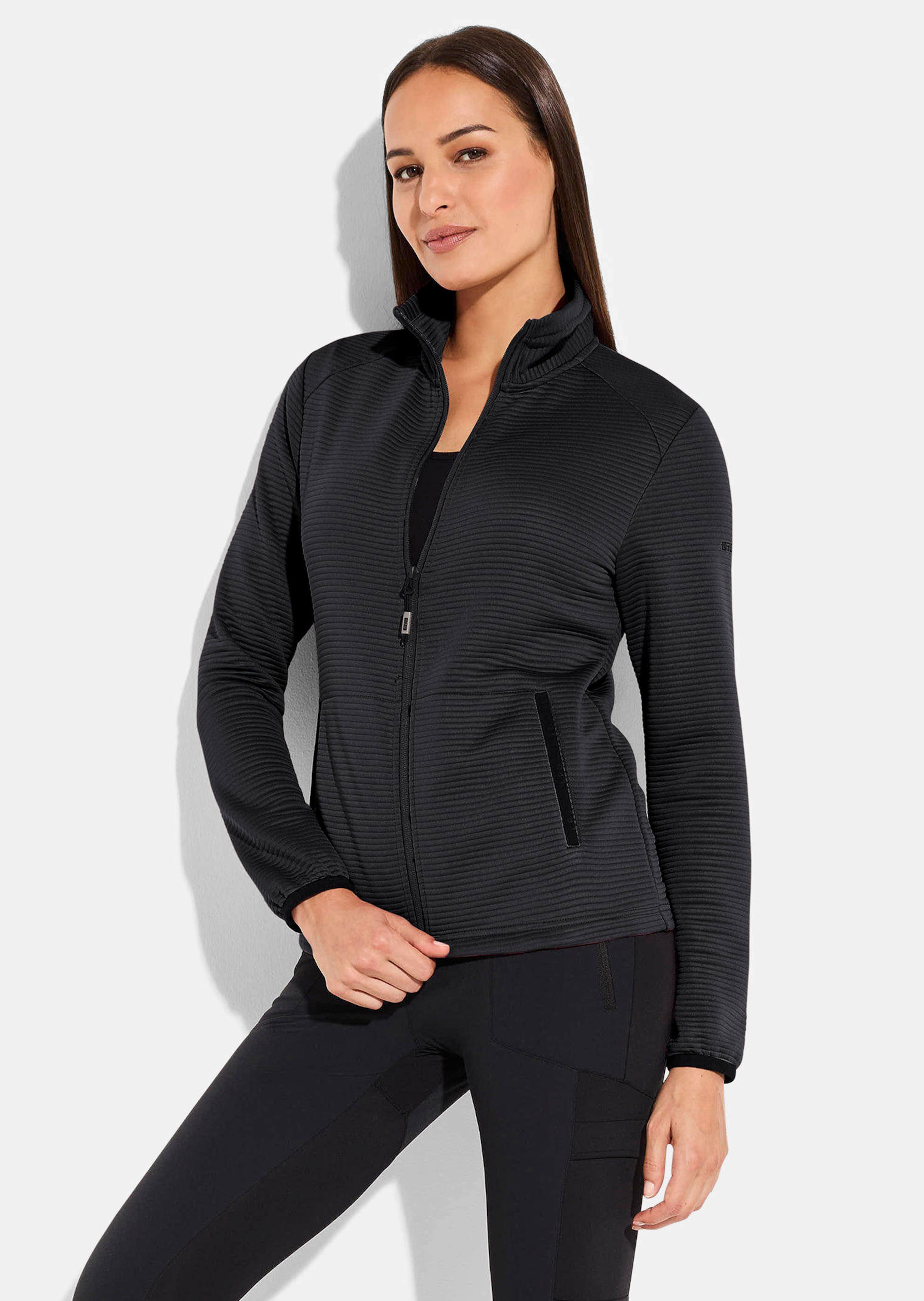 Leichte Freizeitjacke in Querrippenstruktur