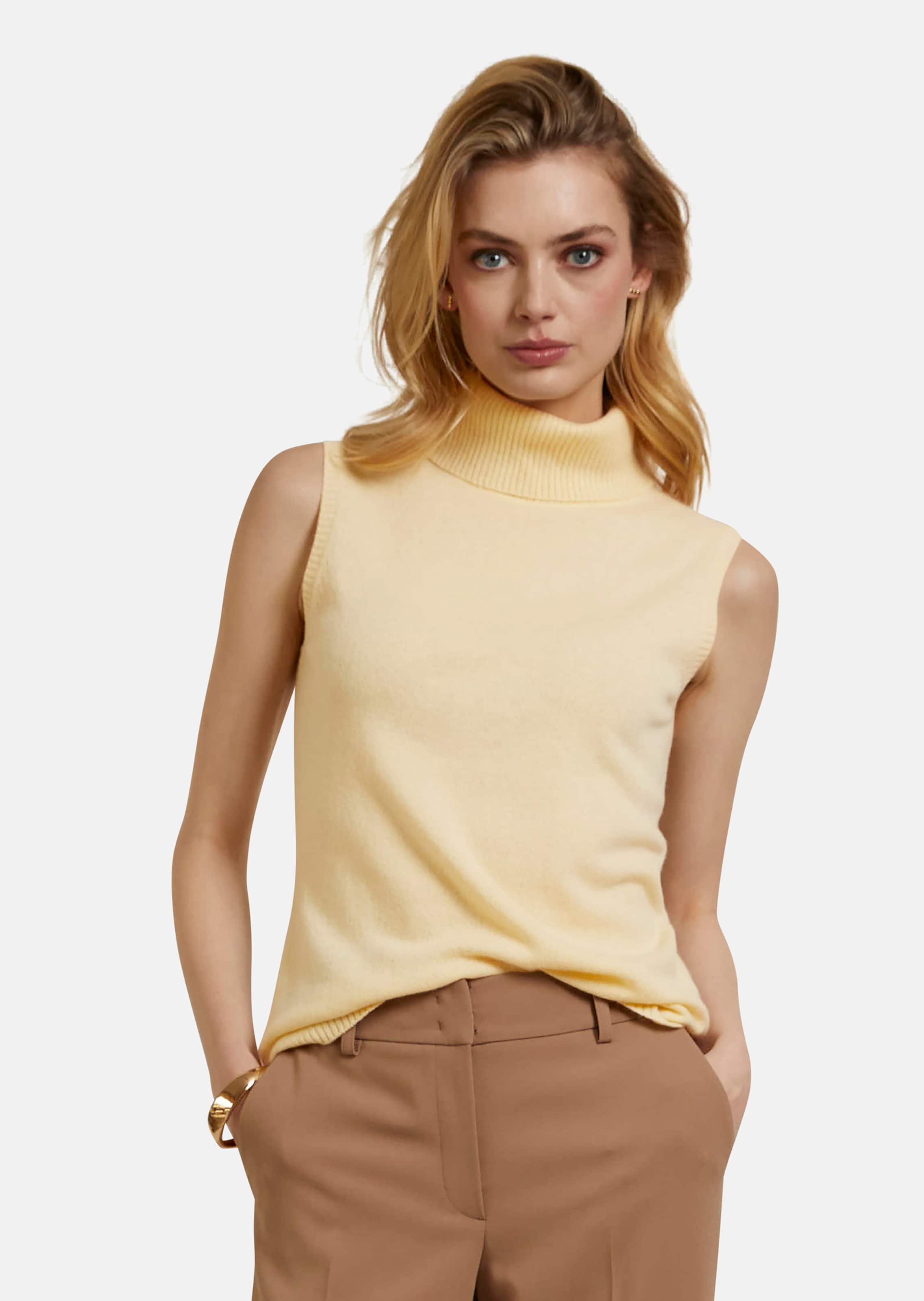Sleeveless turtleneck jumper
