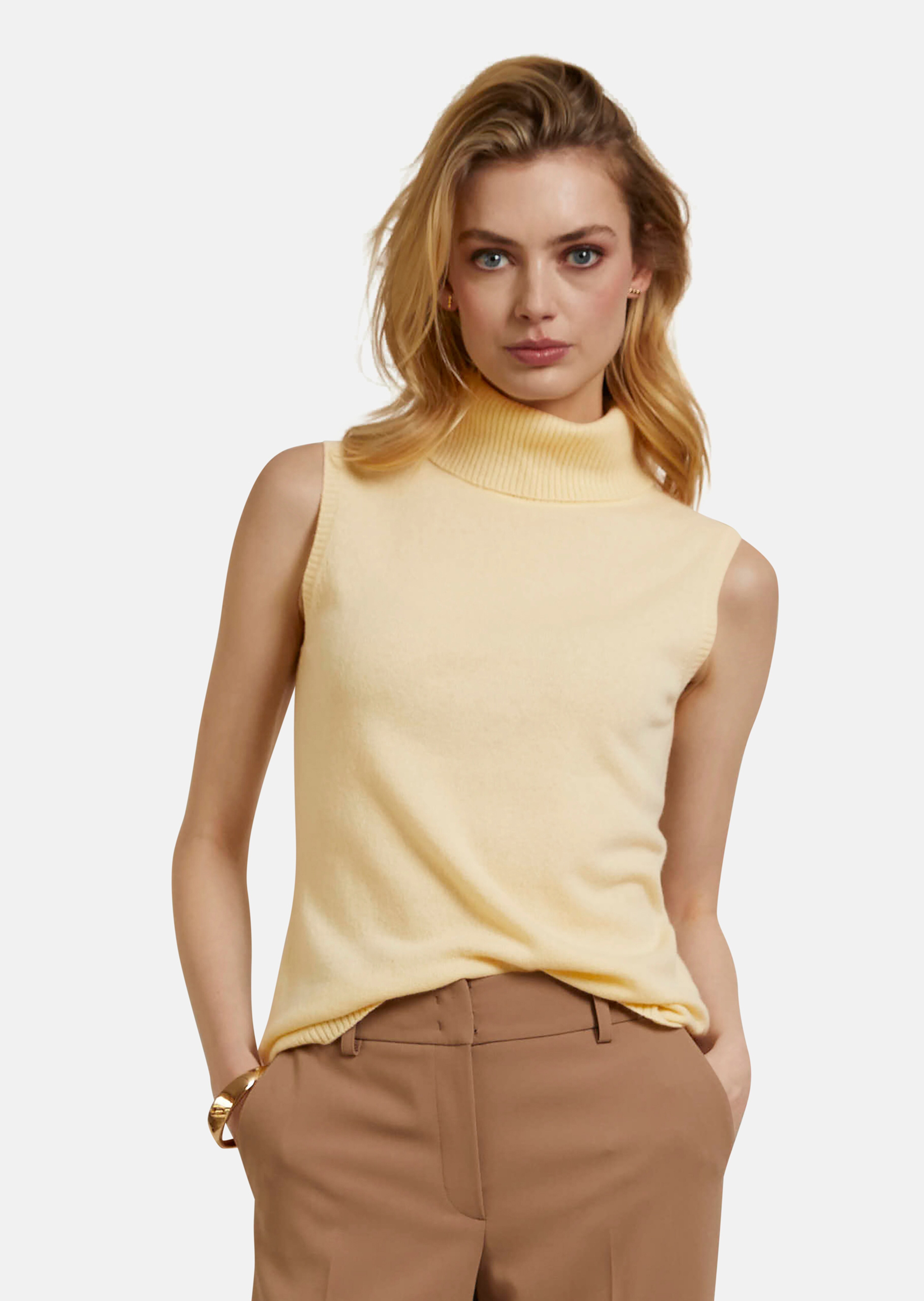 Sleeveless turtleneck jumper