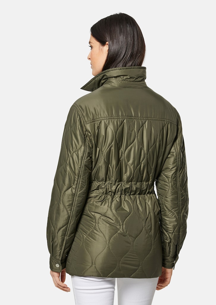 Padded quilted jacket with drawstring waist 2