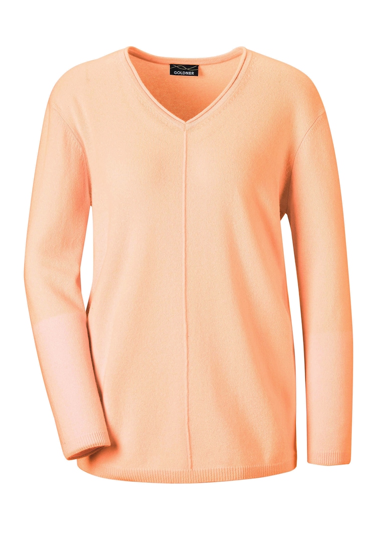 Kaschmirpullover mit V-Ausschnitt