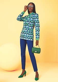 Bedruckter Blazer mit Schalkragen thumbnail 7