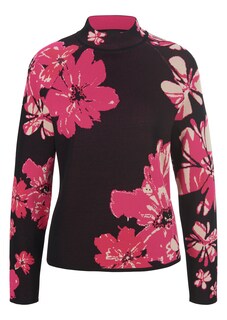 Pull maille jacquard motif fleuri thumbnail 1