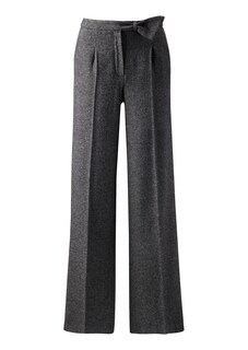 Weite Fischgrat-Hose mit Bundfalten thumbnail 1