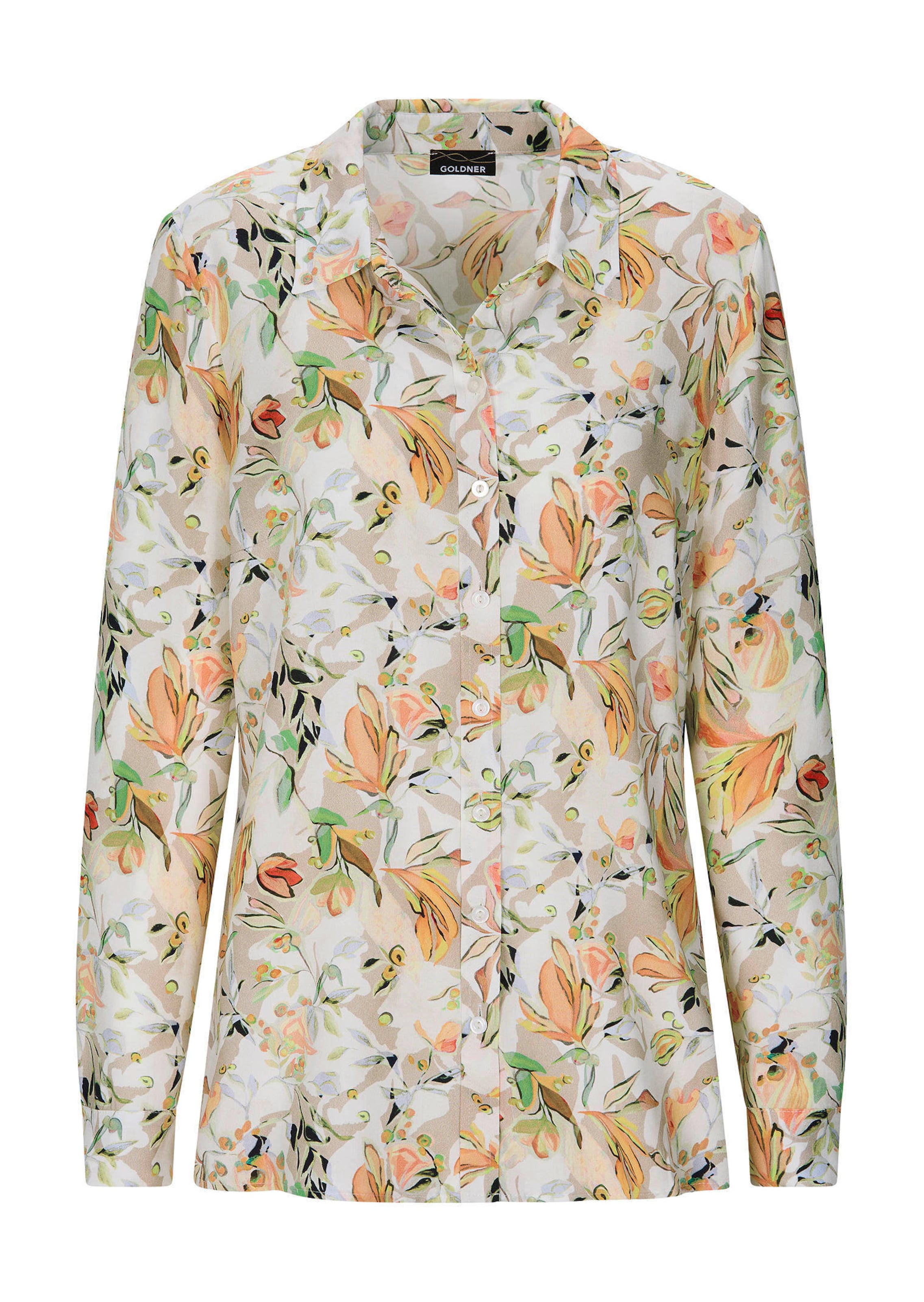 Hemdbluse aus Viskose mit Blumenmuster