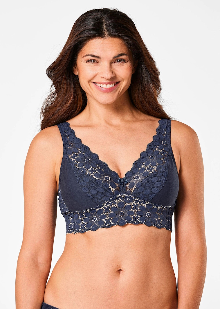 Bügelloser BH mit Baumwolle und Spitze