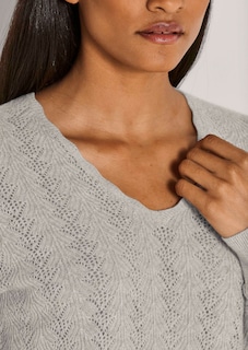 Kaschmir-Pullover mit filigranem Ajour-Muster thumbnail 5