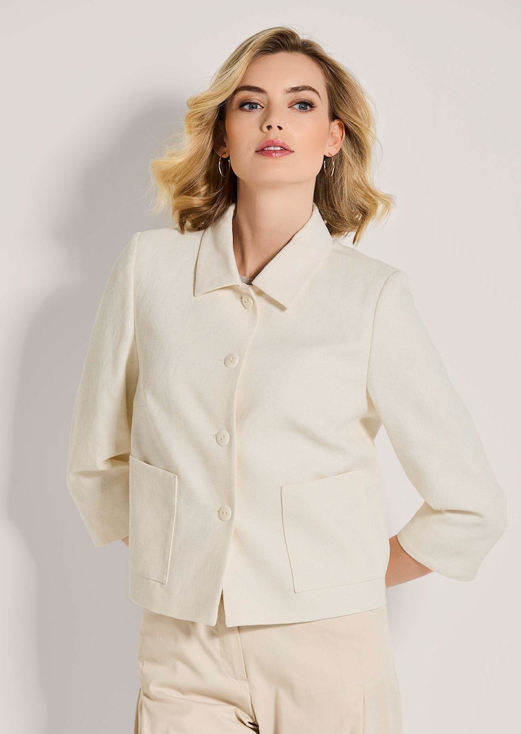 Kurzblazer mit Jacquard-Dessin