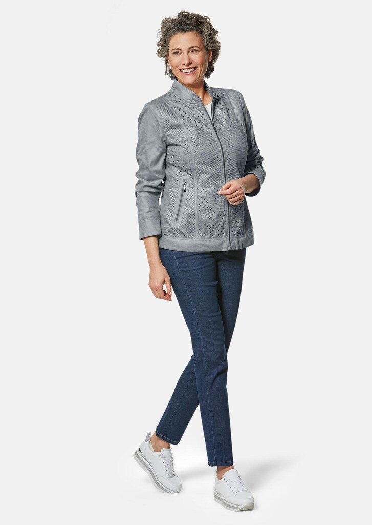 Blazer in weicher Velourslederoptik