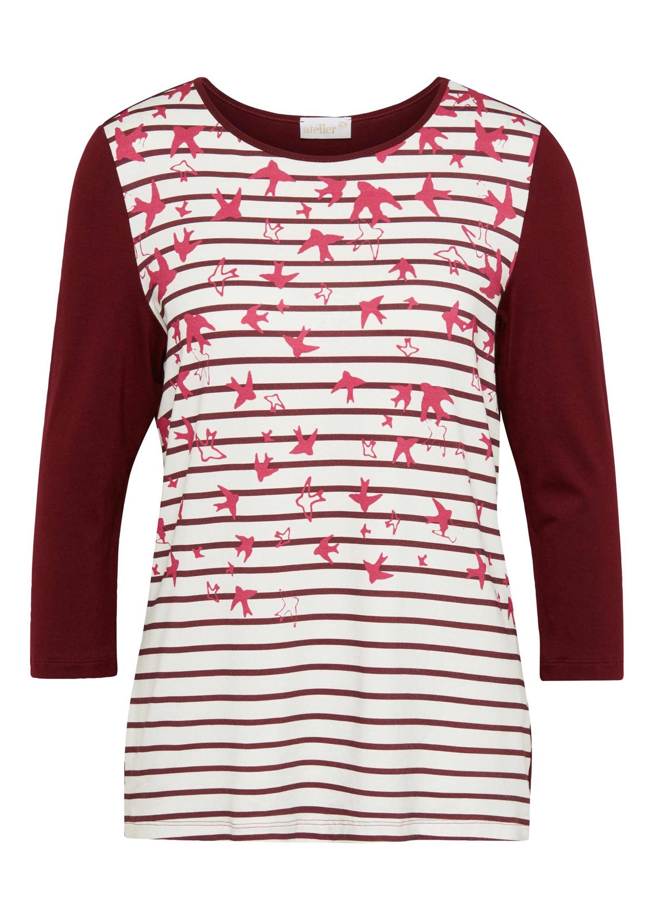 T-shirt rayé - bordeaux / à motifs - Gr. 46 de Goldner Fashion