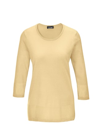 gelb Gepflegter Ajour-Pullover mit femininen Durchbrüchen