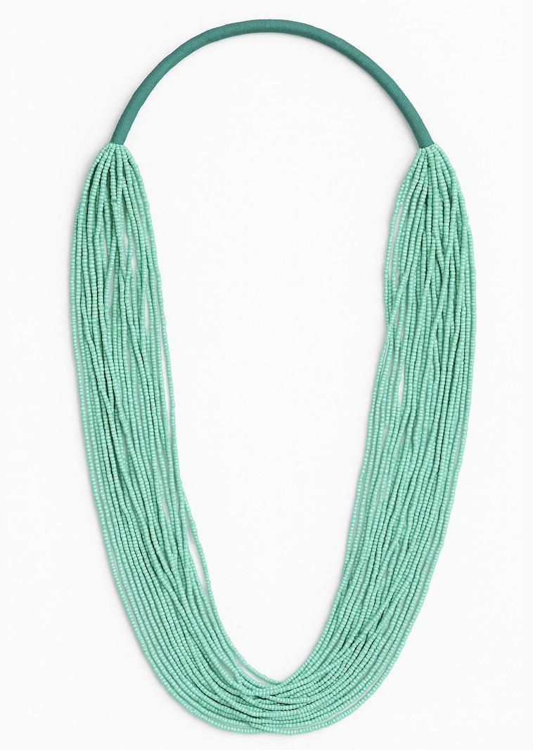 Meerrijige ketting met glasparels