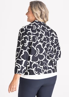 Blazer van glanzend jacquardmateriaal thumbnail 3