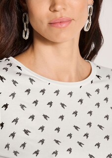 Langarmshirt mit Strass und Hahnentrittmuster thumbnail 5