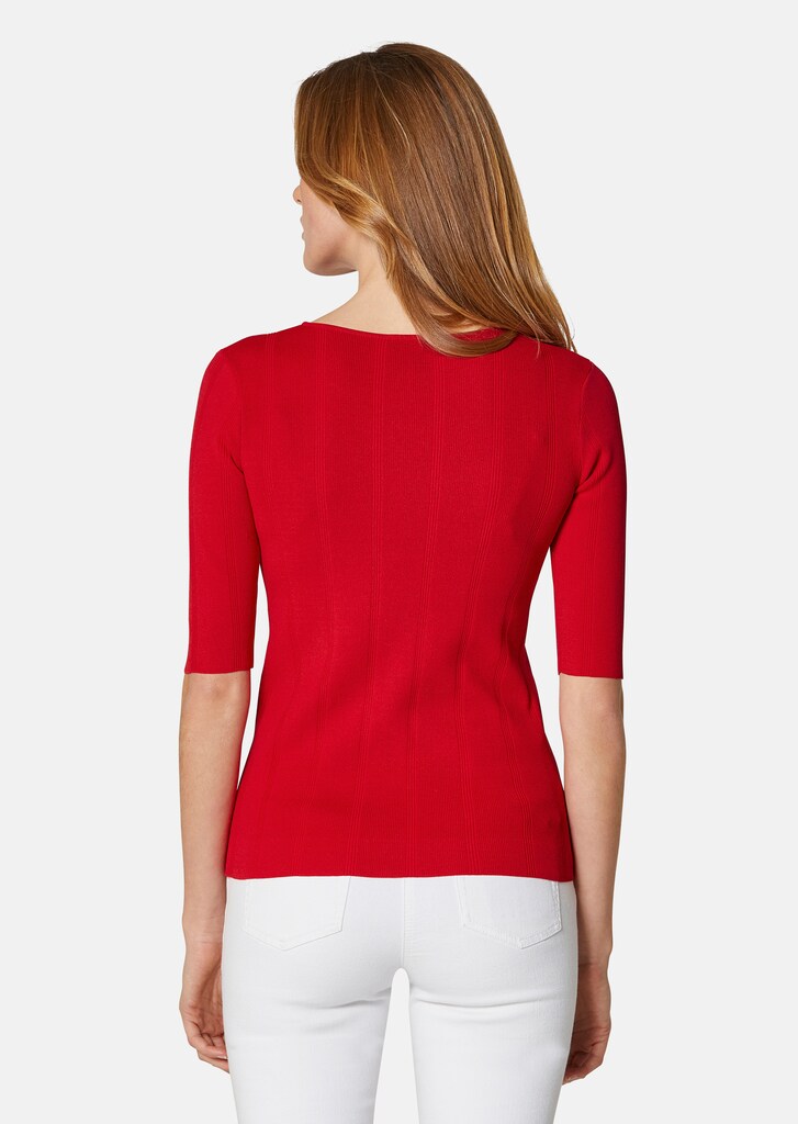 Ribbed knit jumper with half-length sleeves 2