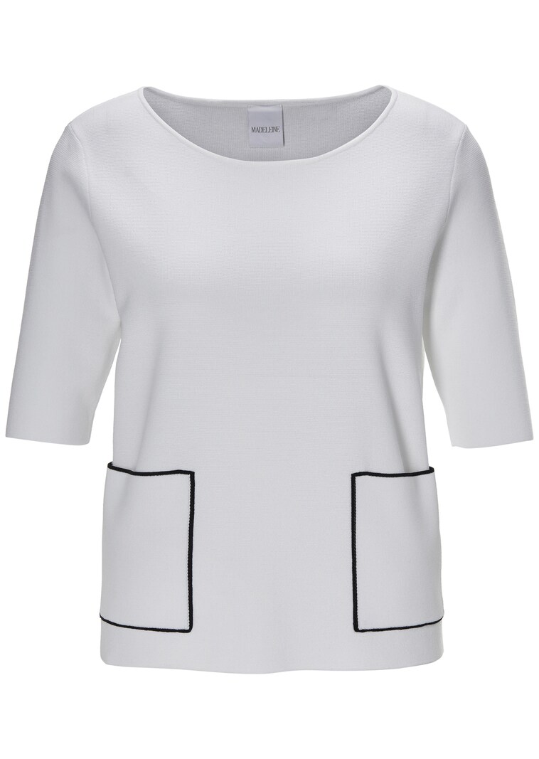 Short-sleeved jumper with patch pockets