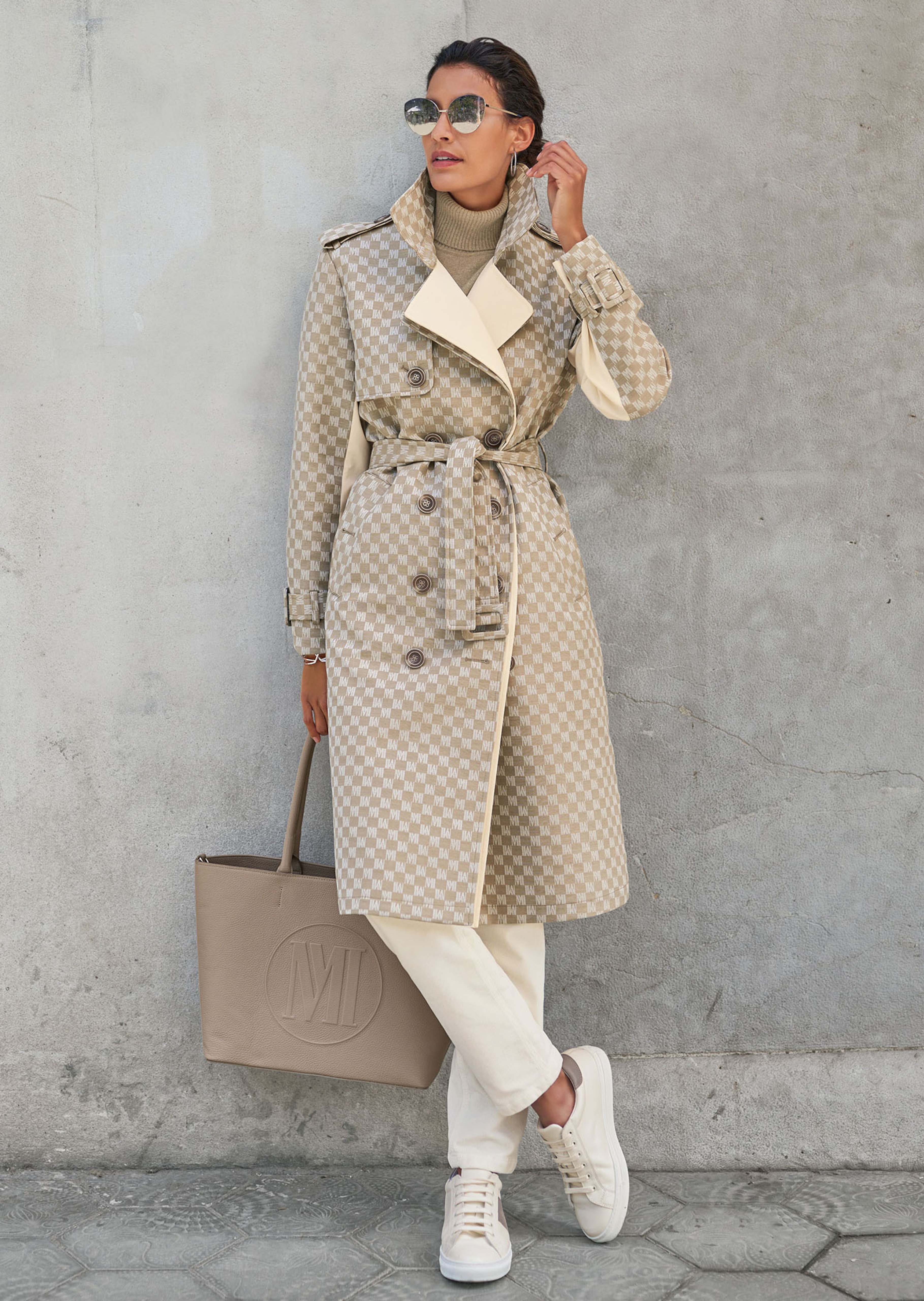 Trenchcoat mit edlem M-Logo-Jacquard