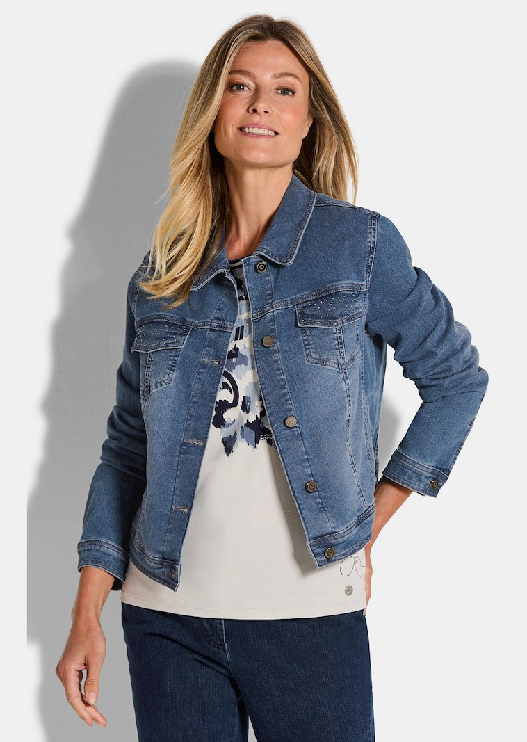 Jeansjacke mit Ziersteinchen