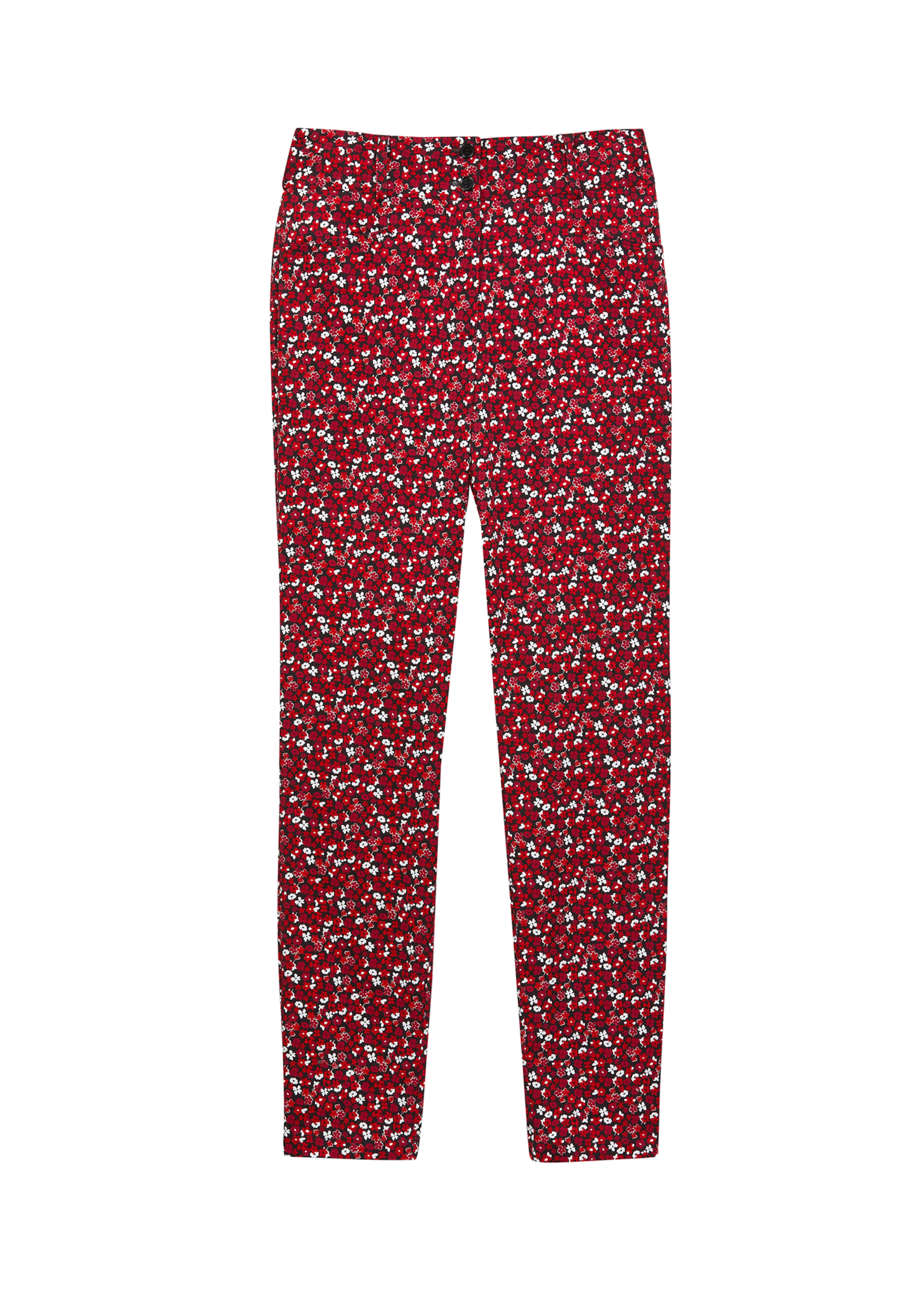 Slim-fit trousers with floral pattern