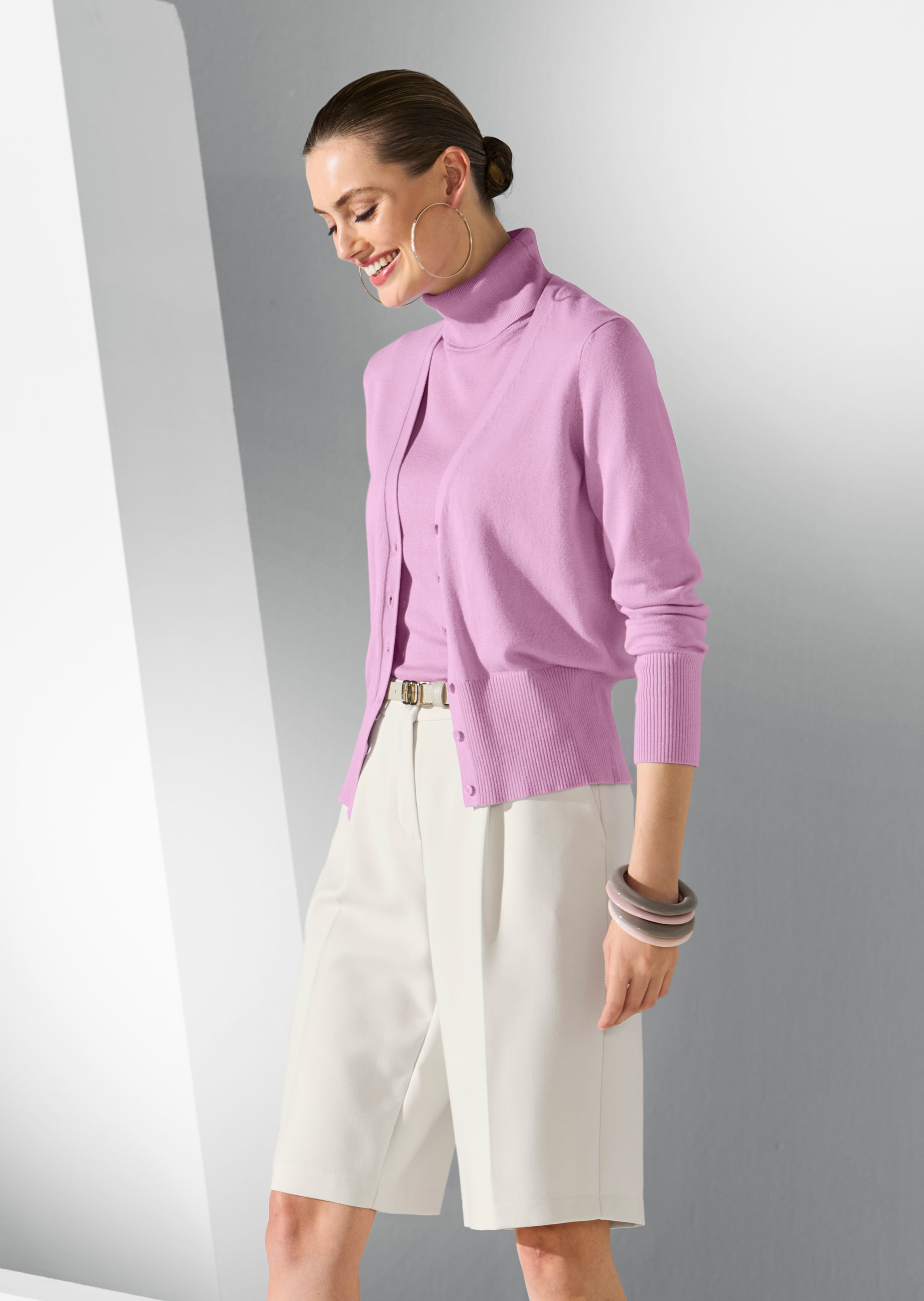 Ärmelloser Rollkragenpullover