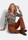 Jersey-Shirt mit Paisley-Print und Hahnentritt thumbnail 4
