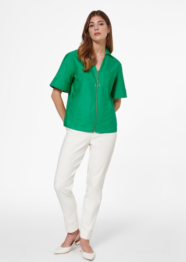 TALBOT RUNHOF X MADELEINE - Half sleeve blouse with zip 1