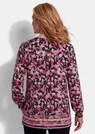 Viscose blouse met boord en gesmokte manchetten thumbnail 3