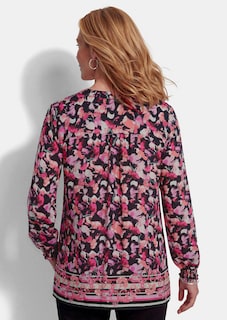 Viskosebluse mit Bordüre und Smokbündchen thumbnail 3