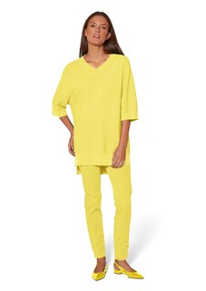 Langer Strickpullover mit V-Ausschnitt thumbnail 2