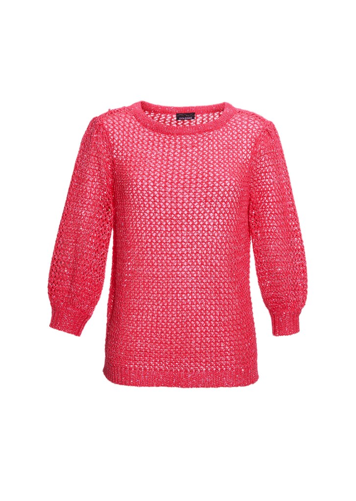 Femininer Pullover in Netzoptik mit Pailletten