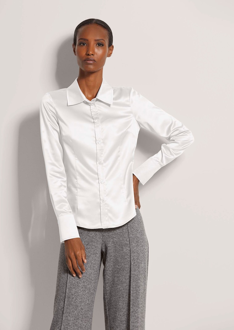 Hemdbluse mit glänzendem Finish