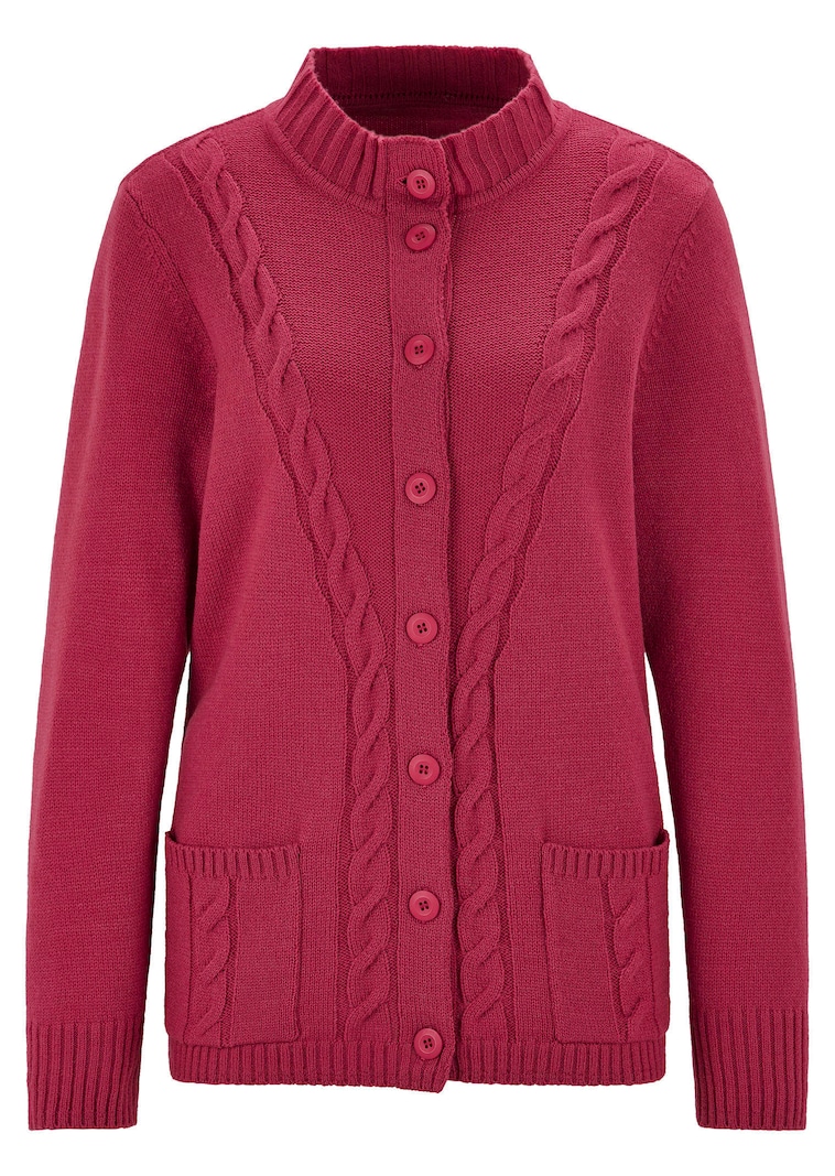 Tricot jasje met gevlochten kabelpatroon