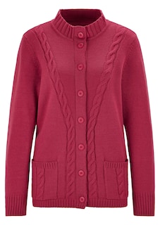 Strickjacke mit platziertem Zopfmuster thumbnail 6