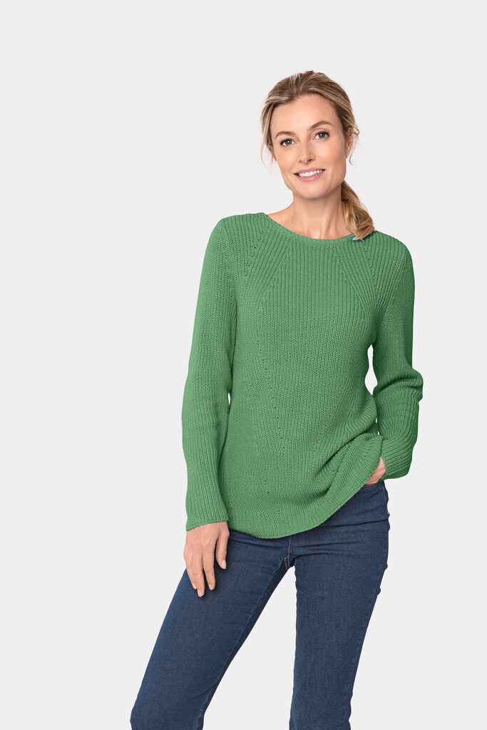 Figurschmeichelnder Pullover aus reiner Baumwolle