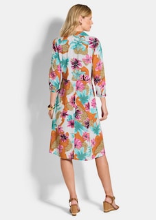 Hemdblusenkleid mit Leo Print und Blumen thumbnail 3