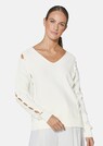 Knitted jumper with cut-outs and V-neckline thumbnail 1