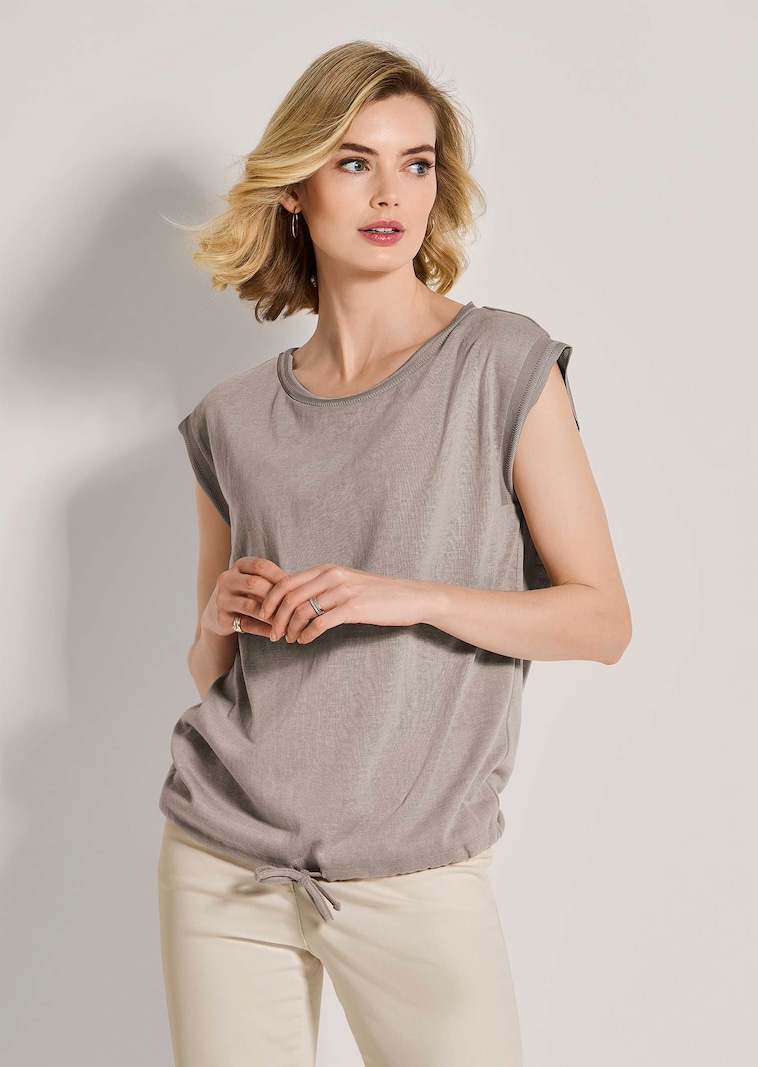 Ärmelloses Shirt mit Bändchen-Durchzug