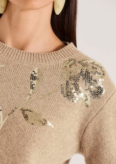 Rundhals-Pullover mit glitzernden Pailletten thumbnail 5