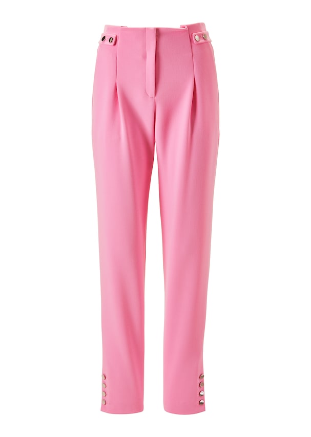 Pleated trousers with waist belt