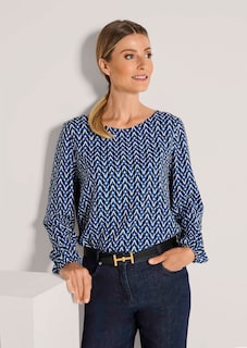 Bluse mit grafischem Print thumbnail 7